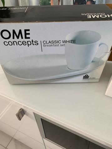 Home Concepts wit nieuw ontbijtsetje kop en grote schotel beschikbaar voor biedingen
