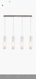 Hanglamp, geborsteld RVS, 4 lampen, Ophalen of Verzenden, Minder dan 50 cm