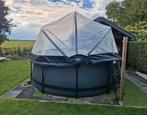 Exit Zwembad 369x122 met Overkapping, zandfilter en trap, 120 cm of meer, Gebruikt, Rond, 300 cm of meer