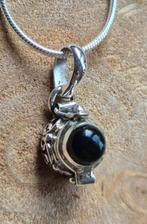 Zilveren kettinghanger / ashanger met Zwarte Onyx, Zwart, Nieuw, Ophalen of Verzenden, Met edelsteen