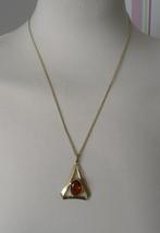 Vintage ketting met hanger / Americ, Ophalen of Verzenden, Overige materialen, Ketting, Verguld