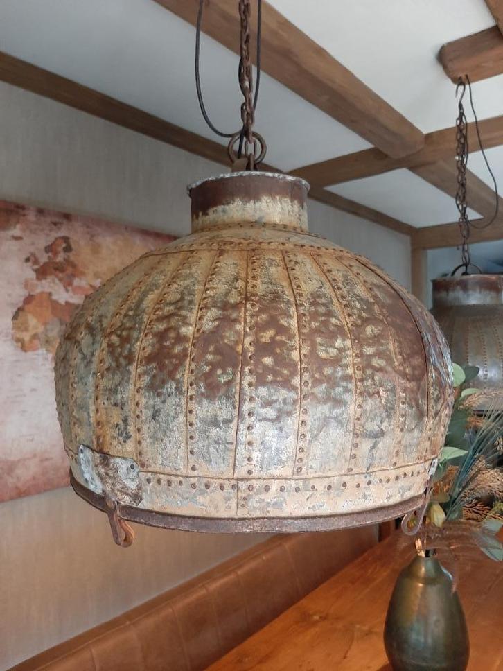 Waterkruiken Indische hanglampen - 2 stuks, Huis en Inrichting, Lampen | Hanglampen, Zo goed als nieuw, 50 tot 75 cm, Metaal, Ophalen