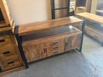 Massief Mango Dressoir 135cm - Industrieel Design, Ophalen, Outletliving7@gmail.com, 100 tot 150 cm, Teakhout
