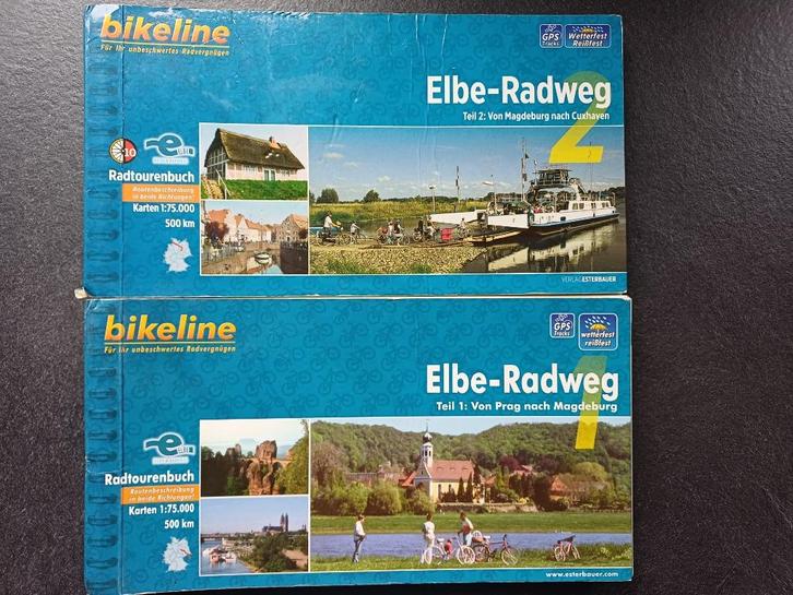 Bikeline Elbe Radweg, deel 1 en 2, Boeken, Reisgidsen, Zo goed als nieuw, Fiets- of Wandelgids, Europa, Overige merken, Ophalen