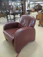 Oer 11256 vintage rood leren design fauteuil, Huis en Inrichting, Fauteuils, Ophalen, Leer