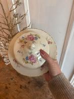 Botervloot Mosa creme porselein bloem goud,vintage,zgan, Ophalen of Verzenden