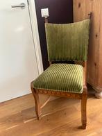 Vintage green velvet chair., Ophalen of Verzenden