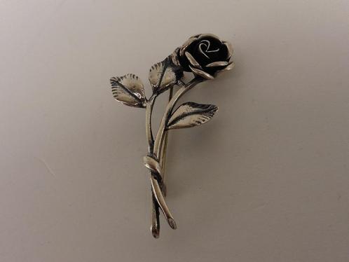 Zilveren Teka broche roosje                              Z79, Sieraden, Tassen en Uiterlijk, Broches, Gebruikt, Zilver, Zilver