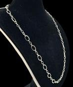 Lange zilveren design ketting met grote en kleine schakels, Verzenden, ., Zo goed als nieuw, .