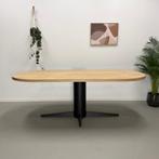 Massief eiken eettafel - Plat ovaal - Direct leverbaar, Huis en Inrichting, Tafels | Eettafels, Eikenhout, Overige vormen, Nieuw