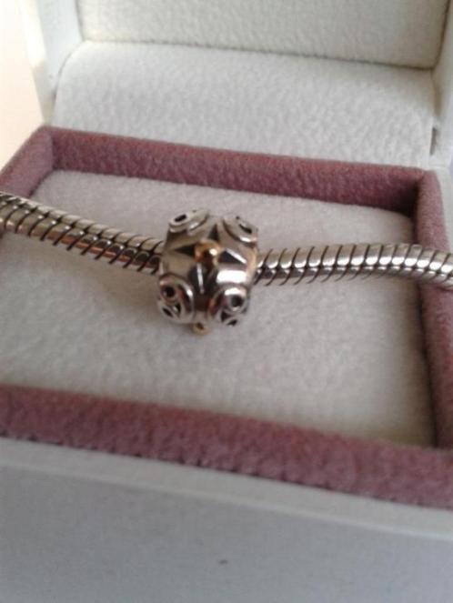 Pandora bedel met gouden bolletjes, Sieraden, Tassen en Uiterlijk, Bedels, Pandora, Zilver, 1 bedel, Ophalen of Verzenden