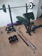 Complete Fitnessset - Tunturi Bank, Gewichten, Stepapparaat, Ophalen, Benen, Gebruikt, Krachtstation
