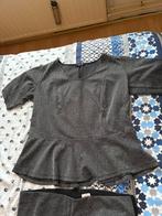 Mooie visgraat set grijs - broek met pumplum shirt, Ophalen of Verzenden, Zo goed als nieuw, Maat 46/48 (XL) of groter