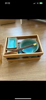 Blauw Japans Servies Set voor sushi met stokjes, Overige materialen, Nieuw, Ophalen of Verzenden, Vaatwasserbestendig