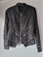 leuk leatherlook jasje van crème de la crème maat M, Kleding | Dames, Maat 38/40 (M), Crème de la crème., Zwart, Ophalen of Verzenden