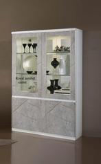 Buffet-Vitrinekast Forever hoogglans wit zwart marmer-AANBIE, Nieuw, Glas, 25 tot 50 cm, Ophalen of Verzenden