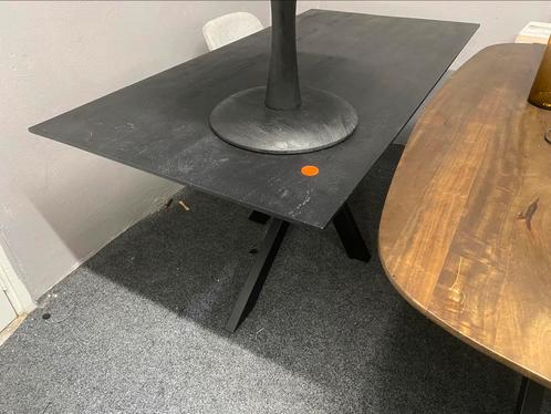 Tafel massief mango hout 160x80 stalen matrixpoot, Huis en Inrichting, Tafels | Eettafels, Nieuw, 50 tot 100 cm, 150 tot 200 cm