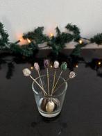 Vintage zilveren theelepels met stenen, Antiek en Kunst, Antiek | Bestek, Ophalen of Verzenden