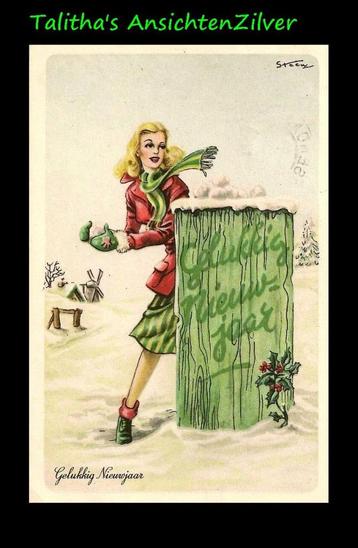 💢💢Pax Steen, Gelukkig Nieuwjaar in de sneeuw (9) beschikbaar voor biedingen