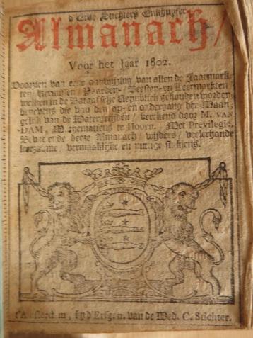 Enkhuizer Almanak 1802 plus  hele collectie  beschikbaar voor biedingen