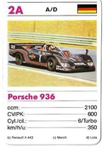 Kwartetkaart Porsche 936, Ophalen of Verzenden, Zo goed als nieuw, Speelkaart(en)