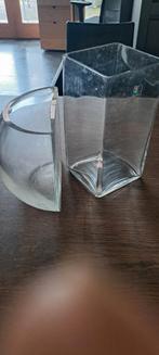 2 glazen vazen incl. stof! Zware kwaliteit van Art&Design, Ophalen of Verzenden, Zo goed als nieuw, Glas, Minder dan 50 cm
