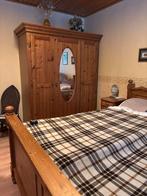 Grenen Slaapkamermeubel Set - Seniorenbed, Nachtkastjes, Kas, Ophalen, Gebruikt, Tweepersoons, Landelijk