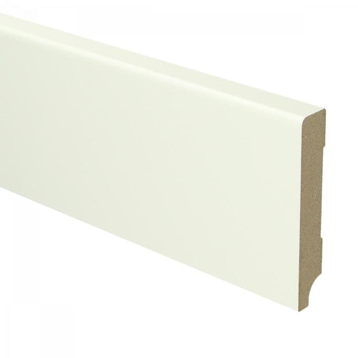 MDF Moderne plint 7015 wit RAL 9010. Nu met Gratis lijm!, Doe-het-zelf en Verbouw, Plinten en Afwerking, Nieuw, Plinten, Mdf, 200 tot 250 cm