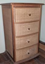 Rotan Ladenkast met 4 Lades, Ophalen of Verzenden, Gebruikt, 25 tot 50 cm, 50 tot 100 cm