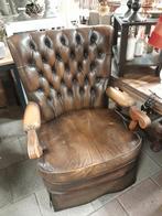 Leren fauteuil model Chesterfield, Ophalen, Gebruikt, Leer