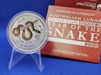 (10042) Australia LUNAR II  SNAKE 2013 GILDED  ONE OUNCE, Ophalen of Verzenden, Setje, Zilver