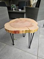 Bijzettafel boomstam rond hout nieuw, Huis en Inrichting, Nieuw, Rond, Ophalen of Verzenden, 45 tot 60 cm