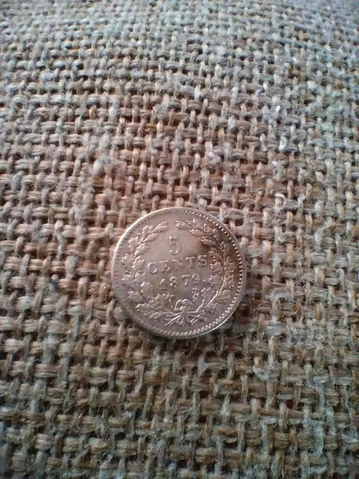 Zilveren 5 Cent 1879 - Koning Willem III, Postzegels en Munten, Munten | Nederland, Losse munt, 5 cent, Koning Willem III, Zilver