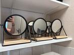 5 Ronde Spiegels met Houten Voet, Ophalen, Minder dan 50 cm, Rond, Zo goed als nieuw