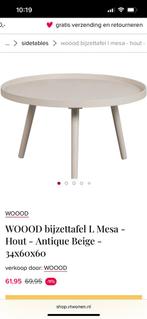 Woood bijzettafel, Rond, 55 tot 75 cm, Zo goed als nieuw, Ophalen