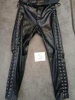 Biker gay fetish semi leren broek, Verzenden, Nieuw, Zwart