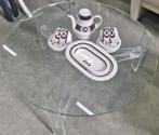 Mid-century modern coffee table Lucite-glass Ch.Hollis Jones, Ophalen, Gebruikt, Rond, Glas