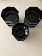 Zwarte schaaltjes van Arcoroc (6 grote, 4 kleine), Ophalen of Verzenden, Zo goed als nieuw, Overige stijlen, Schaal of Schalen