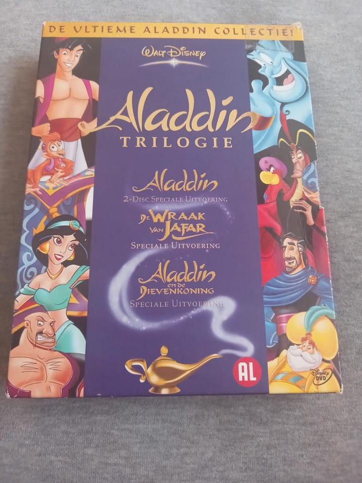 Aladdin trilogie box, Cd's en Dvd's, Dvd's | Tekenfilms en Animatie, Zo goed als nieuw, Europees, Tekenfilm, Boxset, Alle leeftijden