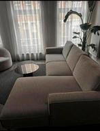 Beige bank met chaise longue, Ophalen, Gebruikt, 100 tot 150 cm, 200 cm of meer