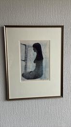 WIEGMAN. 2/40. 46x36cm. Passe partout. Mooie lijst., Antiek en Kunst, Ophalen of Verzenden