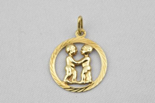 14 karaat gouden Sterrenbeeldhanger Tweeling 1769-G, Sieraden, Tassen en Uiterlijk, Kettinghangers, Gebruikt, Goud, Goud, Kruis of Symbool
