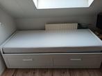 Ikea Brimnes Bedbank 2x80 + Matrassen - Logeerbed, Ophalen, Wit, Tweepersoons, Zo goed als nieuw