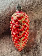 Oude rode/goud dennenappel kerstbal, Ophalen of Verzenden