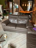 Leer tweepersoons bankje, Huis en Inrichting, Ophalen, Gebruikt, 150 tot 200 cm, Tweepersoons
