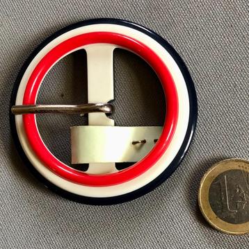 Vintage Kunststof Gesp Patriottistisch Motief rood-wit-blauw beschikbaar voor biedingen