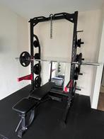 Complete Homegym Set – Half Rack, Bank & 145kg Gewichten, Ophalen, Benen, Krachtstation, Zo goed als nieuw
