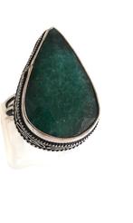 zilver Ring Smaragd edelsteen, Sieraden, Tassen en Uiterlijk, Ringen, Verzenden, Nieuw, 17 tot 18, Dame of Heer