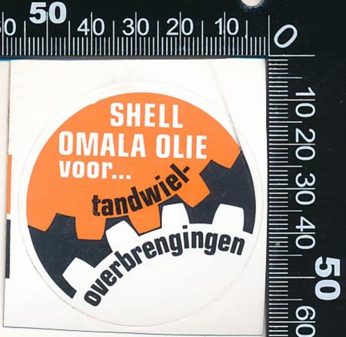 Sticker: Shell - Omala Olie voor tandwiel overbrengingen, Verzamelen, Stickers, Zo goed als nieuw, Bedrijf of Vereniging, Ophalen of Verzenden
