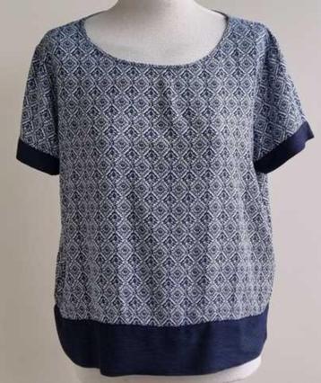 Jacqueline de Yong super mooi blauw/wit bloesje mt. 40 beschikbaar voor biedingen